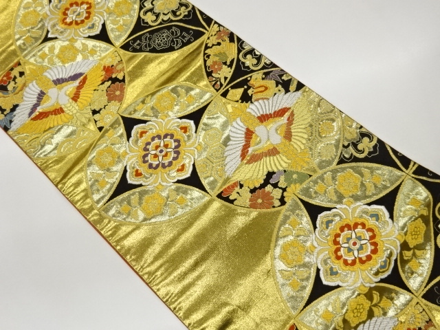 JAPANESE FUKURO OBI / WOVEN FLOWER CREST